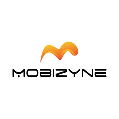 logo design initial M letter gradient illustration