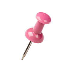 pink push pin isolated on transparent background