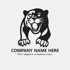 Phanter illustration black and white for logo company vector image
