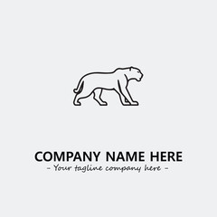 Phanter illustration black and white for logo company vector image
