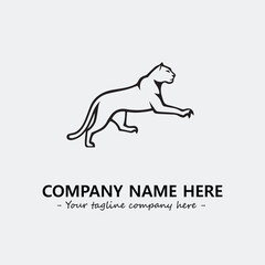 Phanter illustration black and white for logo company vector image
