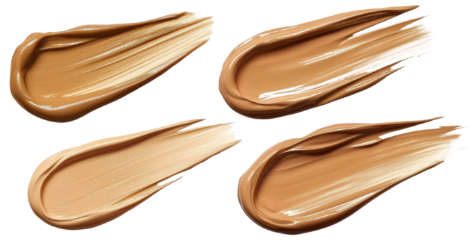 foundation smears isolated on white background