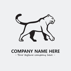 Phanter illustration black and white for logo company vector image
