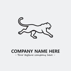 Phanter illustration black and white for logo company vector image
