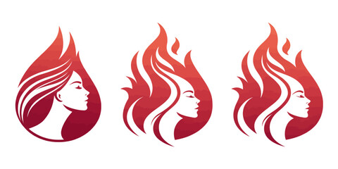 Woman_Flame_Hair_Logo_Beauty_Salon_Fiery_Look_Profile