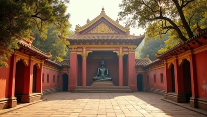 Zen meditation in ancient temples, calming the mind