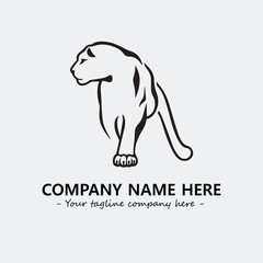 Phanter illustration black and white for logo company vector image
