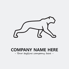 Phanter illustration black and white for logo company vector image
