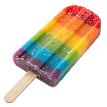 rainbow popsicle isolated on transparent background