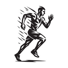 abstract running man silhouette