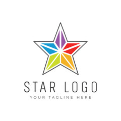 Obraz premium Colorful Geometric Star Logo Design