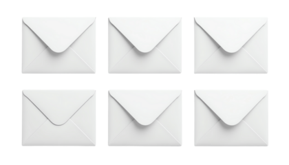 Set of blank envelopes for correspondence design.