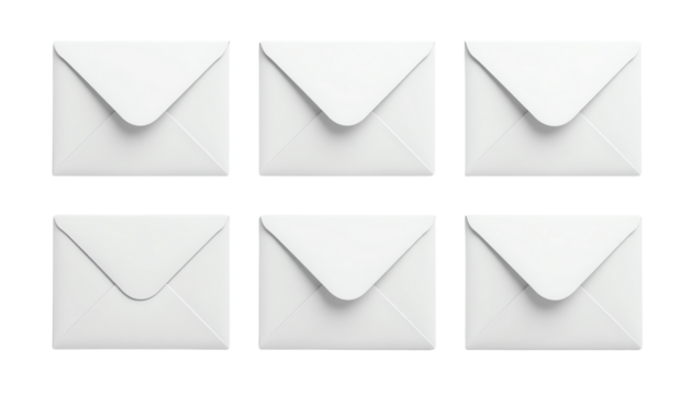 Set of blank envelopes for correspondence design.