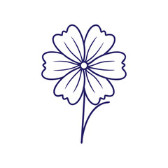 Obraz premium Blue Petunia Outline Vector Illustration