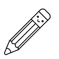 Cute pencil outline icon