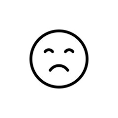 Sad face emoji icon. Perfect for expressing sadness, disappointment, or negative in digital communications and designs