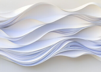 Obraz premium Abstract paper waves creative studio digital art soft tones close-up view flowing forms for artistic inspiration 