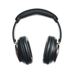 black headphones isolated on white background