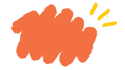 手描きクレヨンタッチの落書きフレーム/オレンジ