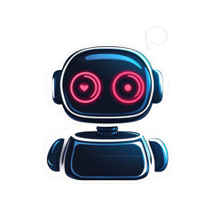 cute robot character with heart eyes, vector illustration
