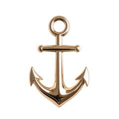 golden anchor isolated on white background