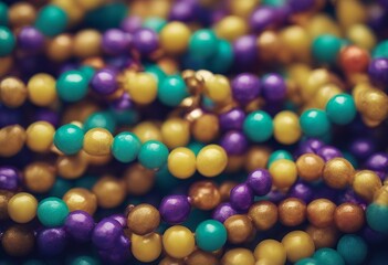 background colorful gras beads mardi yellow green gold carnival sparkle celebration party necklace purple bead celebrate fun festival colours colourful holiday seasonal copy