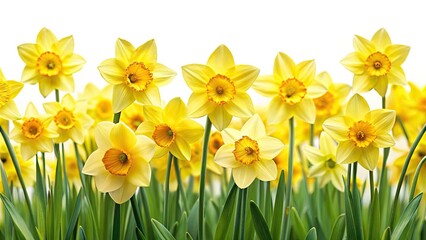 Long Exposure Daffodil Garden Photography - Blooming Yellow Flowers, Spring Nature Scene