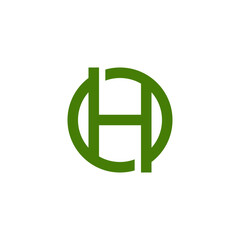 Letter H Logo in a Minimalist Circle