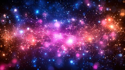 Obraz premium Cosmic Nebula: A Kaleidoscope of Stellar Connections