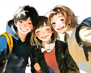 仲良しの学生グループ