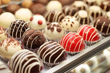 Assorted Delicious Chocolate Truffles Candy Sweets
