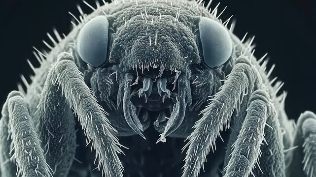 Close-up SEM of insect head