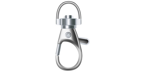 Realistic Silver Metal Clasp Vector Illustration.	