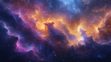 Vibrant Cosmic Clouds in a Mystical Universe Filled with Stars