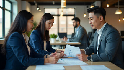 Business colleagues planning together in meeting