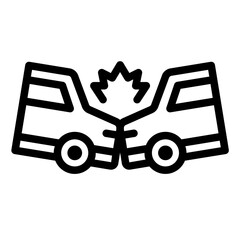 crash impact outline icon for head on car collision