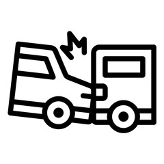 car damage outline icon from rear end crash hit