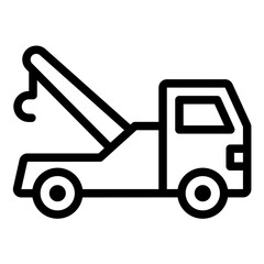 road help outline icon with emergency tow truck