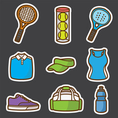 set of tennis good for sticker, badge, element design, icon, print design, etc