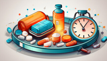 003-059-055-Automated reminders for medication timing. isolate with white background 39784