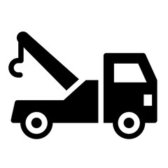 road help glyph icon with emergency tow truck