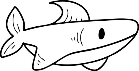 Aquatic animals, Sea animals, Summer, Illustration, Vector, Coloring book