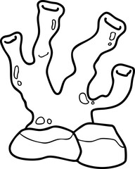 Aquatic animals, Sea animals, Summer, Illustration, Vector, Coloring book