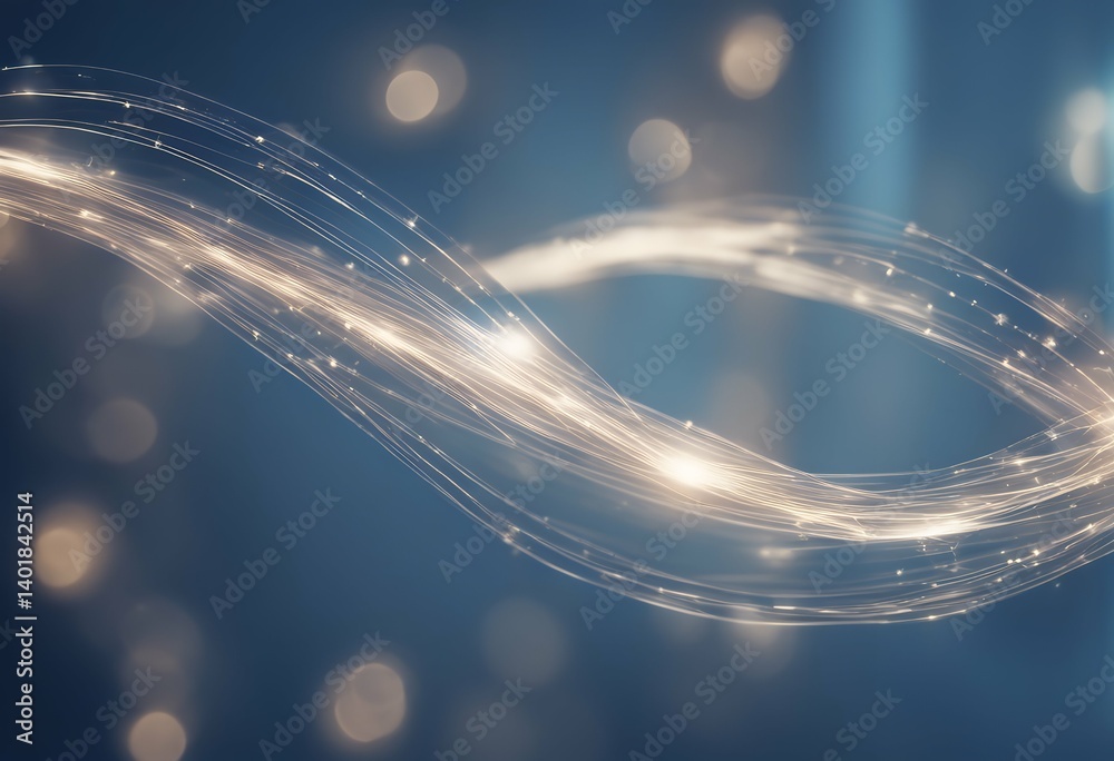 Poster sparkling blue line element transparent light curve particle beam motion futuristic effect graphic f