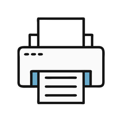 Inkjet Printer with Paper Output Icon Design