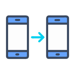 Smartphone Pairing for Data Transfer Icon Design