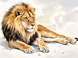 Obraz premium Pride in watercolor lion isolated vector illustration svg 