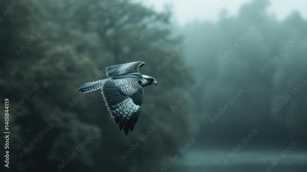 Aufkleber this image shows a bird in mid-flight, showcasing its textured wings and patterned plumage. the back