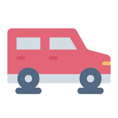 punctured wheel flat icon showing car flat tire