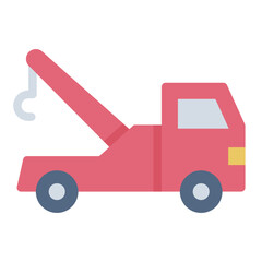 road help flat icon with emergency tow truck